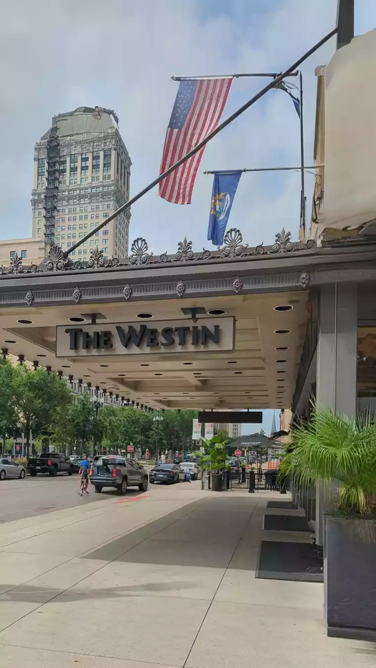 Exterior of Westin Book Cadillac Hotel in downtown Detroit